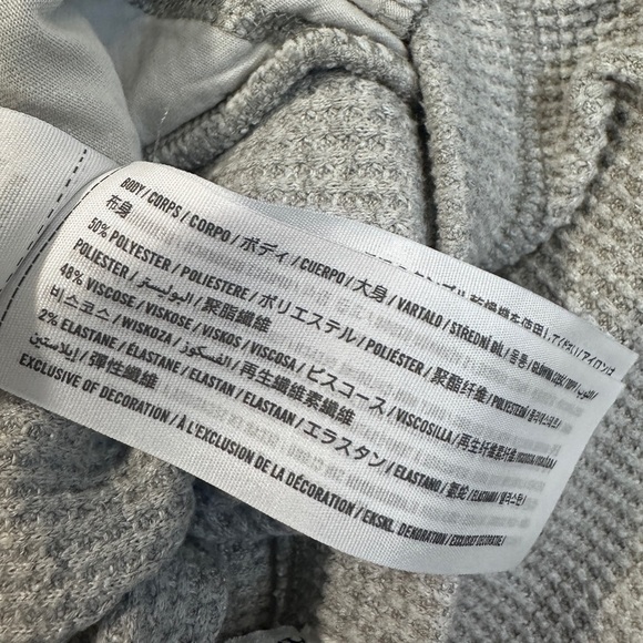 Abercrombie & Fitch Gray Waffle Knit Lounge Shorts with Buttons M - Picture 10 of 11